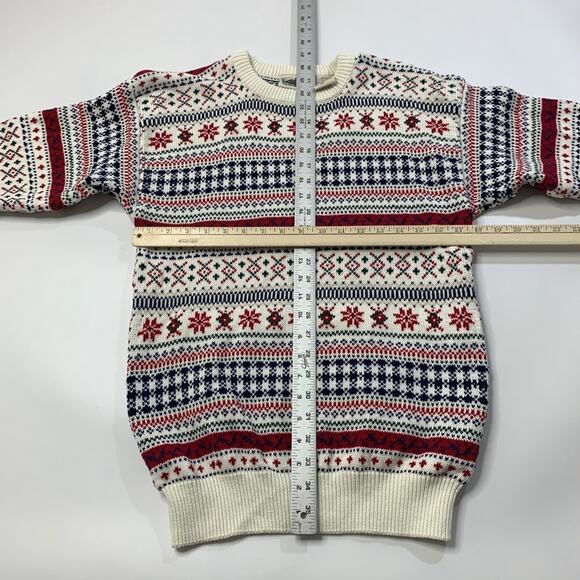 Vintage Northern Reflections Sweater Mens M Medium Nordic Fair Isle Cotton Crew - Picture 4 of 8